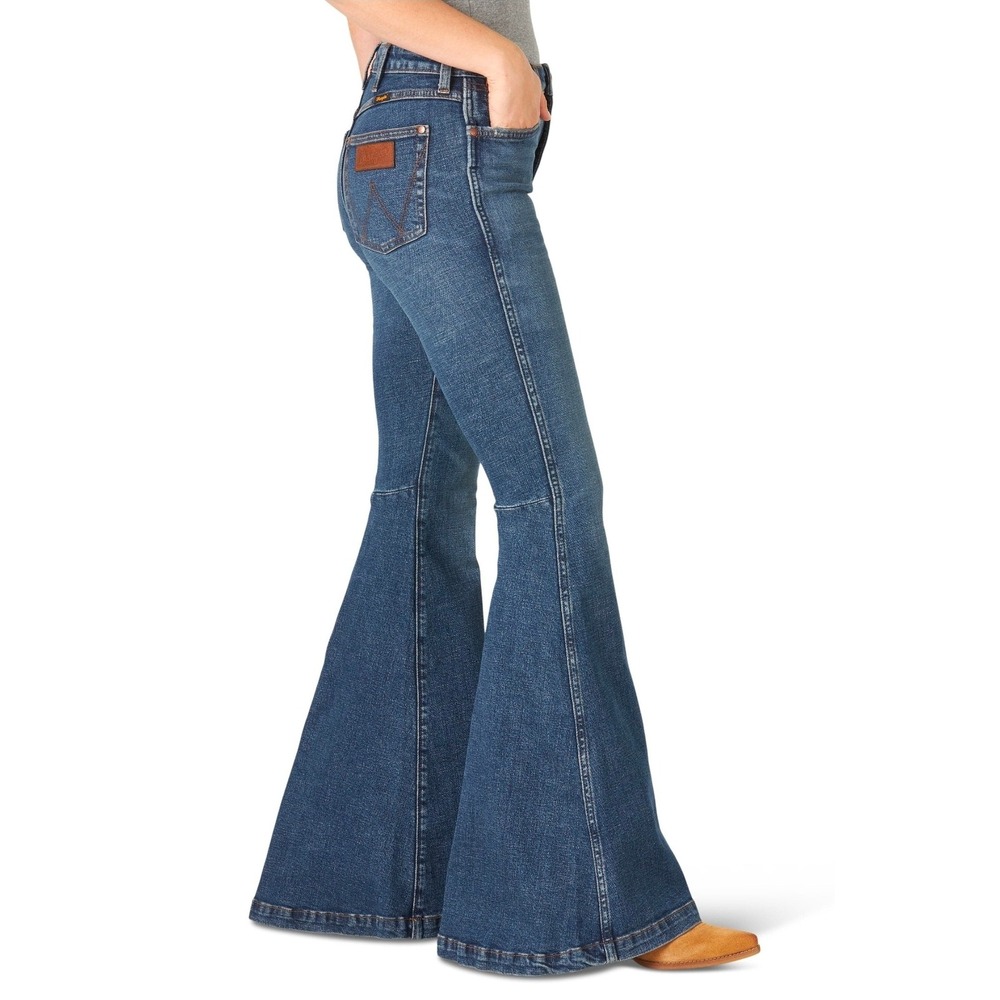 Wrangler Retro Premium High Rise Trumpet Flare Jeans Medium Wash 29x30 1011MPFKP